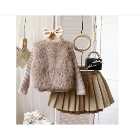 بدلة  فرو بنات 3قطع