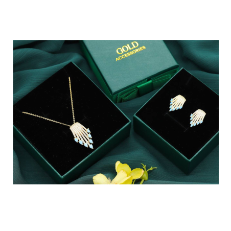 نص طاقم ذهبي زركون