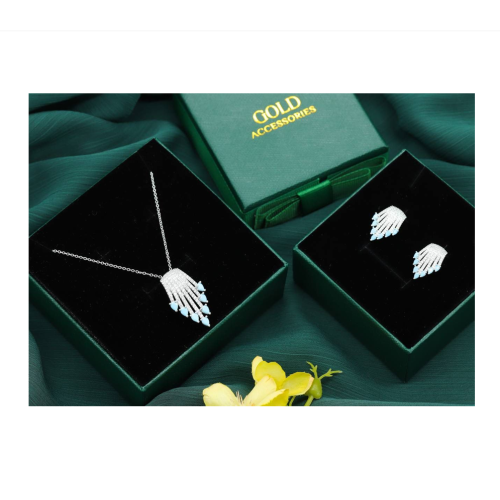  نص طاقم فضي زركون