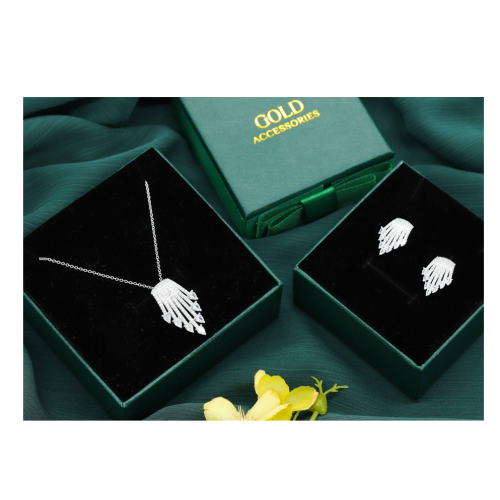  نص طاقم فضي زركون