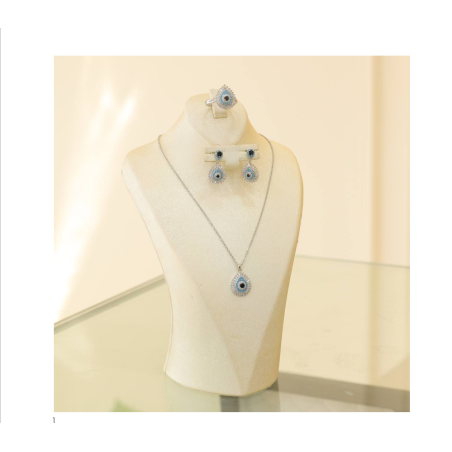 طاقم فضي زركون