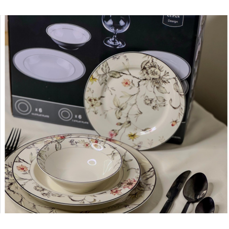 طقم صحون 6أشخاص 24 قطعة