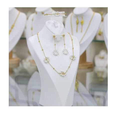  طاقم ذهبي وردة 