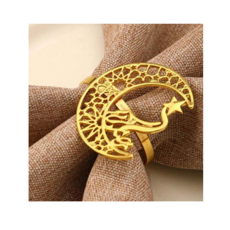 مجموعة حلقات منديل فاخرة على شكل هلال