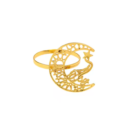 مجموعة حلقات منديل فاخرة على شكل هلال