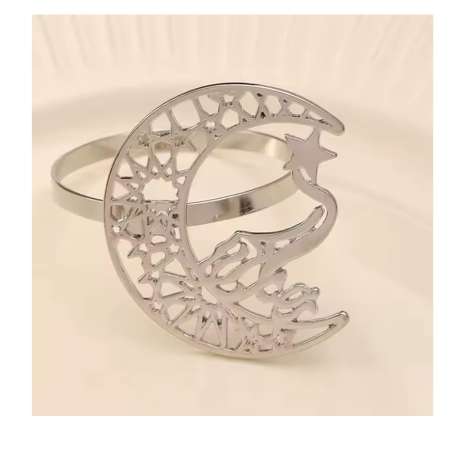 مجموعة حلقات منديل فاخرة على شكل هلال